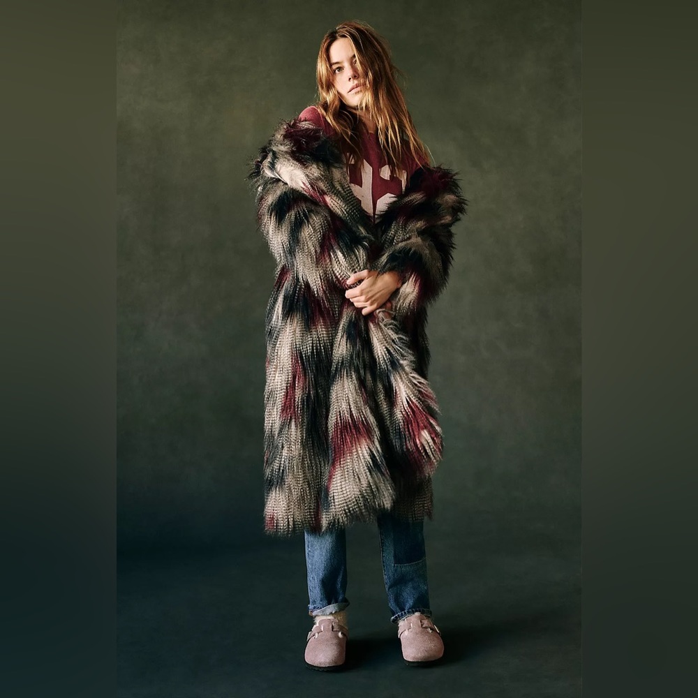 Anthropologie hutch faux fur coat